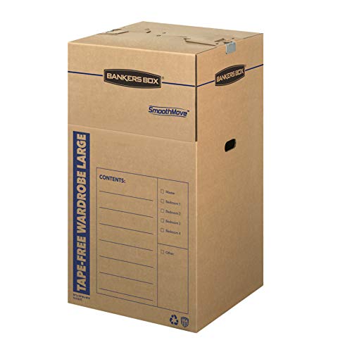 Bankers Box Tape-Free Wardrobe Boxes, Large - Convenient and Secure Storage Solution