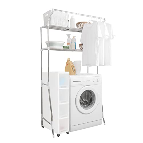 Renook 3-Layer Over Washing Machine Storage Rack-Utility Bathroom Shelf,  Bathroom Organizer, Laundry Room Balcony Shelving
