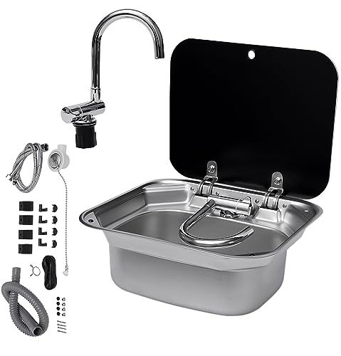 Bar Caravan RV Sink with Folding Faucet