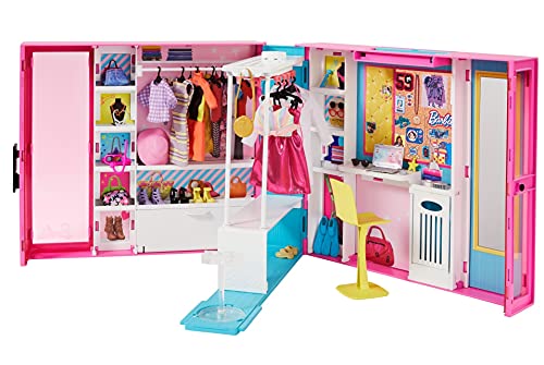Barbie Fashionistas Playset, Ultimate Closet with 6 Hangers and Multiple  Storage Spaces Plus Fold-Out Clothing Rack