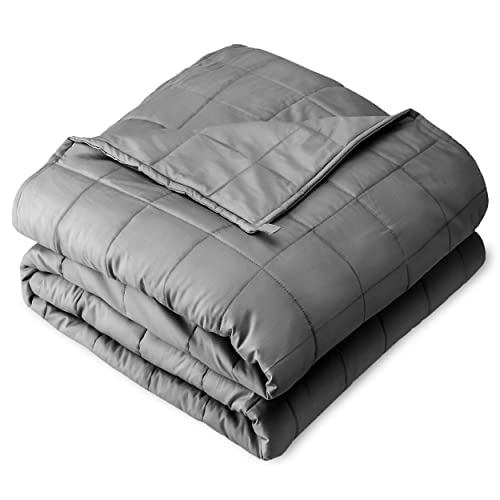 Bare Home Weighted Blanket Queen Size 22lb (60" x 80") for Adults - All-Natural 100% Cotton - Premium Heavy Blanket Nontoxic Glass Beads (Grey, 60"x80")
