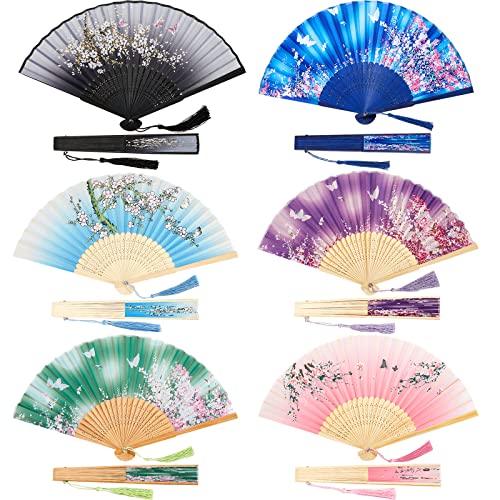 Barydat Chinese Style Bamboo Folding Fans for Wedding and Cosplay
