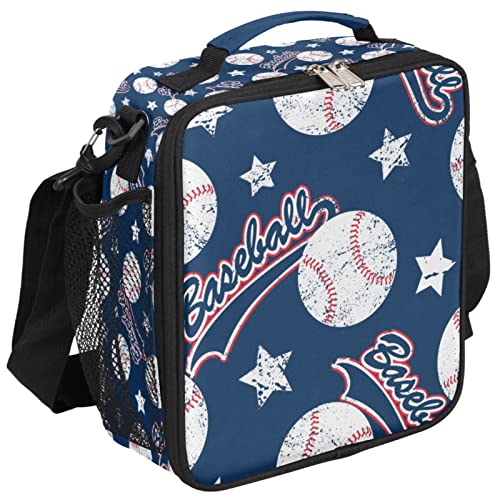 Baseball Lunch Box for Kids Boys - Insulated Lunch Bag with Adjustable Strap