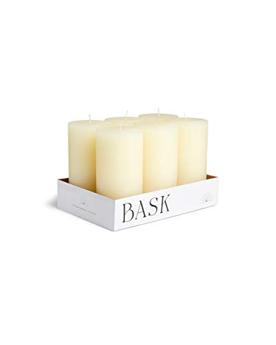 Bask Mottled Pillar Candles - Set of 6