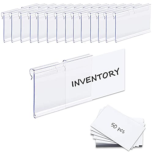 Clear Plastic Basket Labels with 50PCS Inserts