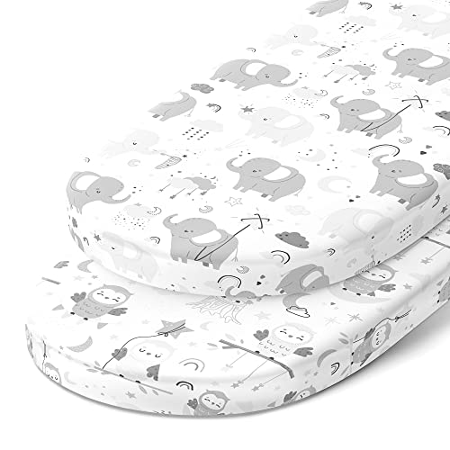Bassinet Fitted Sheets - Snuggly Soft 100% Jersey Cotton