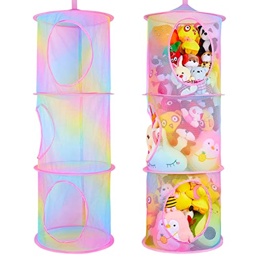 Lilly's Love Over The Door Toy Hanging Organizer, Stuff Animal Storage Net, Pink