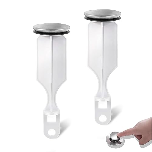 Bathroom Sink Pop-Up Stoppers (2-Pack) with Brushed Nickel Finish