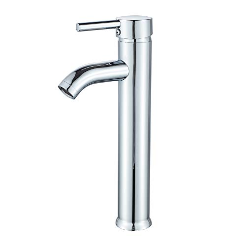 Bathroom Vessel Sink Faucet Modern Basin Mixer Tap Chrome Tall Body Single Handle One Hole Lavatory Faucet