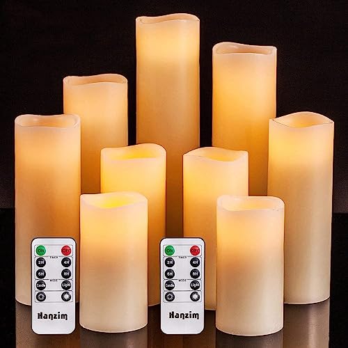 Battery Operated Flameless Flickering Candles Set of 9