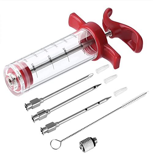 BBQ Grill Meat Injector Syringe - 3 Needle Marinade Kit