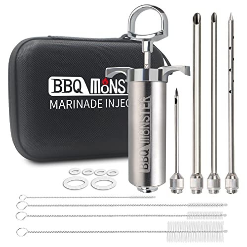 Ofargo Meat Injector Syringe, Meat Injectors for Smoking and BBQ with 2 Marinade Injector Needles; Injector Marinades for Meats, Turkey, Beef; 1-oz;