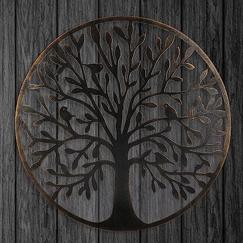 Bdor 20-Inch Tree of Life Wall Art - Elegant Metal Wall Decor for Indoor and Outdoor Spaces