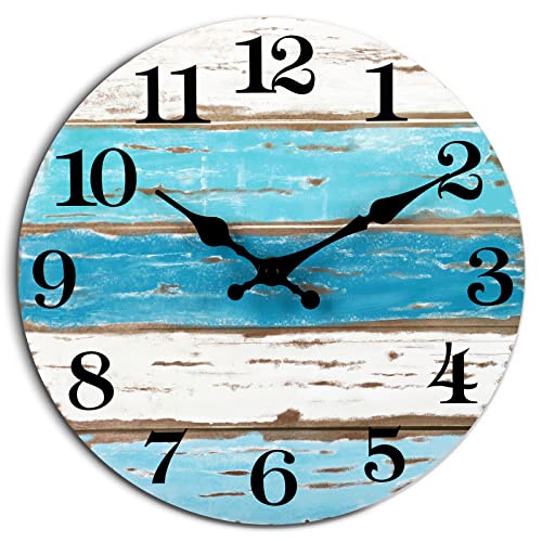 Beach Themed Blue Wall Clock