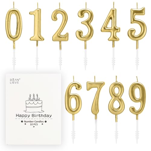 Beanlieve Numeral Birthday Candles - Cake Numeric Candles