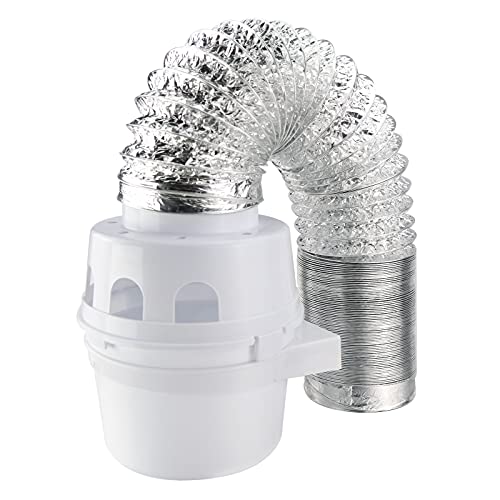 Beaquicy Indoor Dryer Vent Kit with 4" x 10' Duct, White