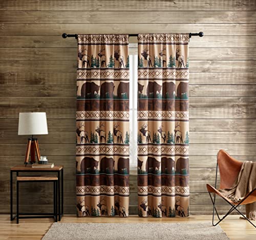 Bear Mountain Privacy Window Curtains with Rod Pocket