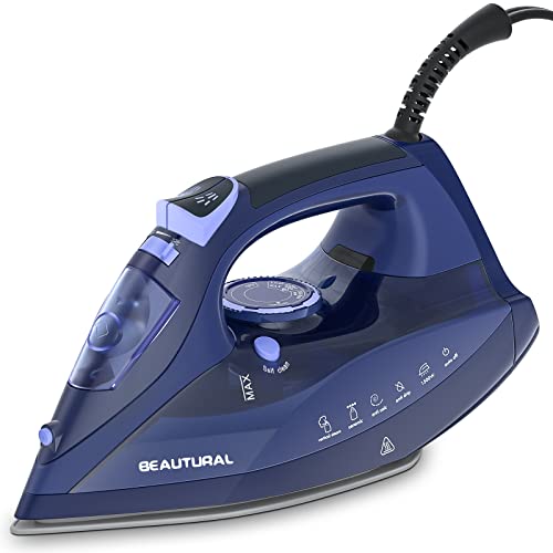 BEAUTURAL Steam Iron with Ceramic Coated Soleplate and Auto-Off