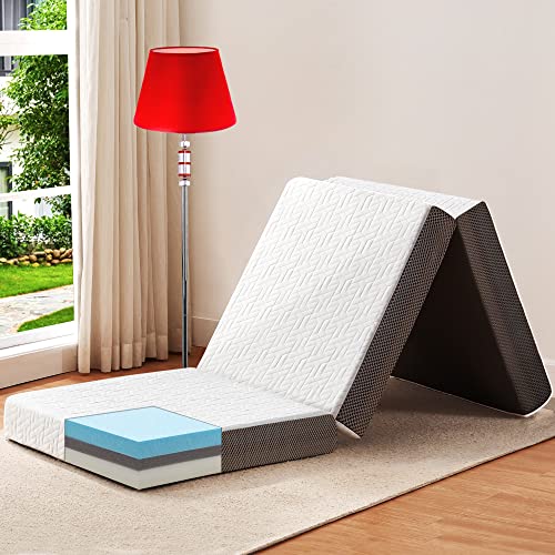 bedluxury Tri Folding Mattress Single Bed with Storage Bag