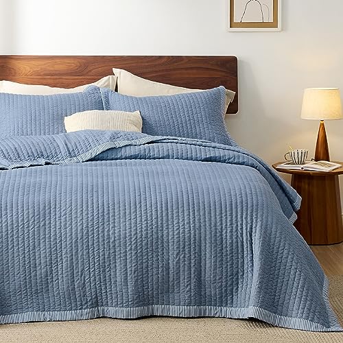 Bedsure Blue Quilt Queen Size - Lightweight Soft Quilt Bedding Set for All Seasons