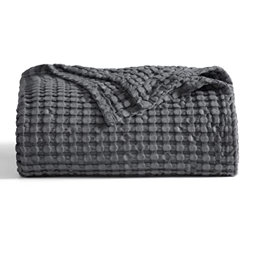 Bedsure Lightweight Cooling Waffle Bamboo Blanket - Charcoal (Twin XL)