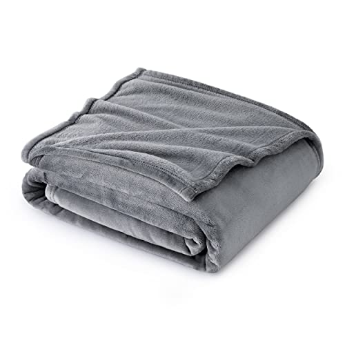 Bedsure Fleece Throw Blanket for Couch Grey