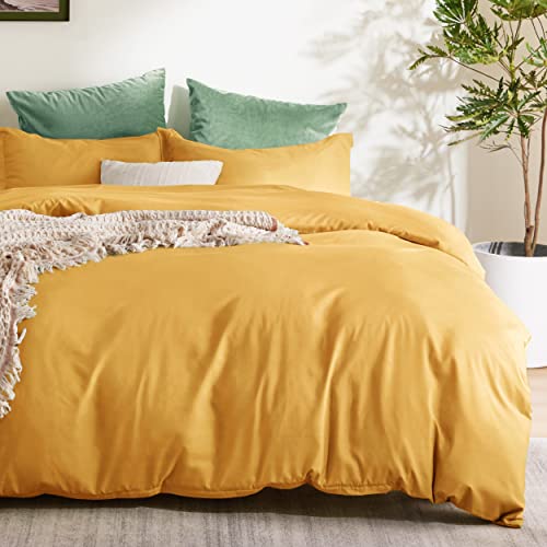 Bedsure Golden Yellow Duvet Cover Queen Size