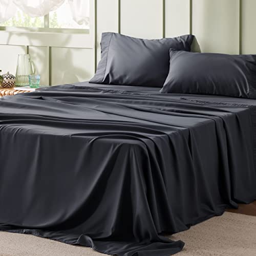 Bedsure Queen Sheets Grey - Soft Sheets for Queen Size Bed