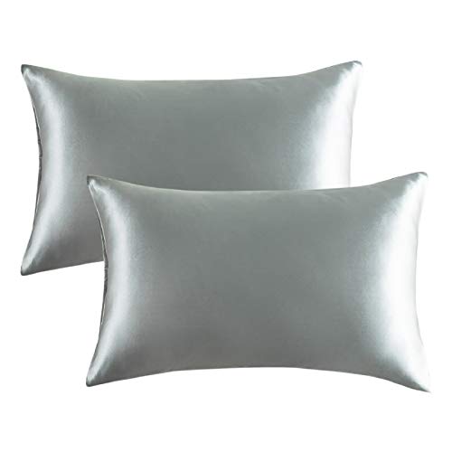 Bedsure Satin Pillowcase for Hair and Skin - Graany Grey 2 Pack
