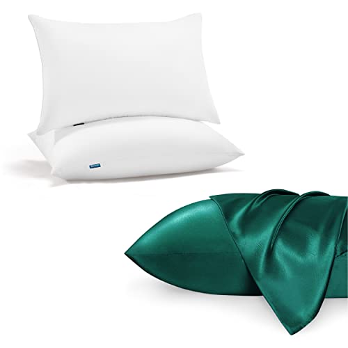 Bedsure Satin Pillowcases Set of 2 Bundle Bedsure Pillows Queen Size Set of 2