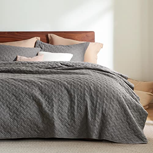 Bedsure Grey Twin XL Quilt Set - Lightweight All Seasons Bedding