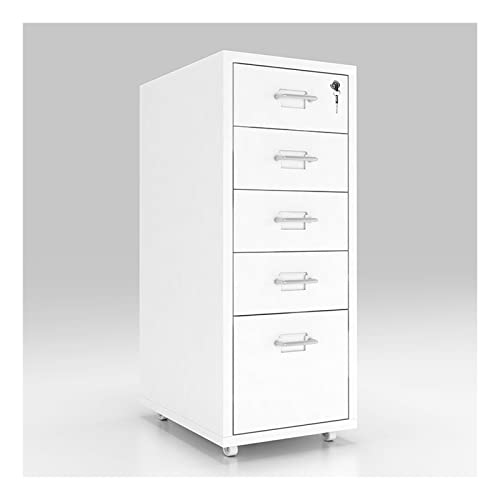 BEESTMUEBLE Mobile 5-Drawer Cabinet with Lock and Wheels