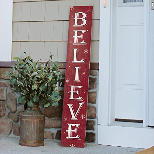Believe Red Porch Board Welcome Sign