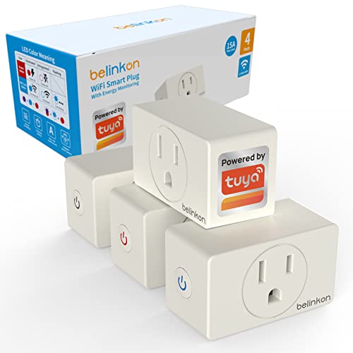 belinkon Ultra Mini Smart Plug with Energy Monitoring - 4 Pack