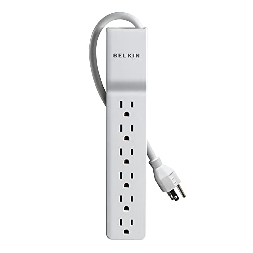 Belkin 6-Outlet Power Strip - Compact Surge Protector with 6 AC Outlets & 10ft Cord