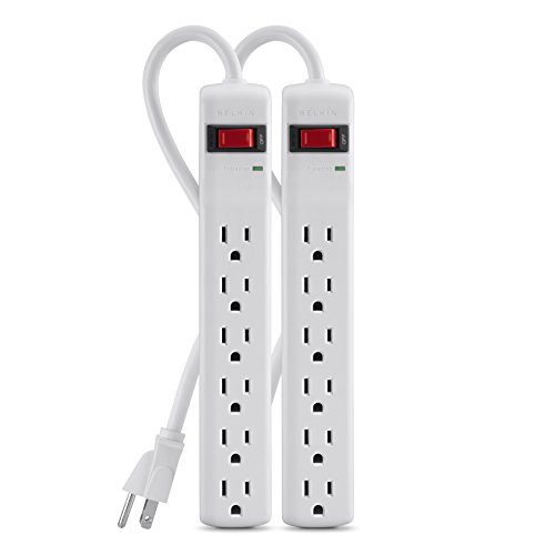 Belkin Power Strip - Surge Protector, 6 AC Outlets (2 Pack)