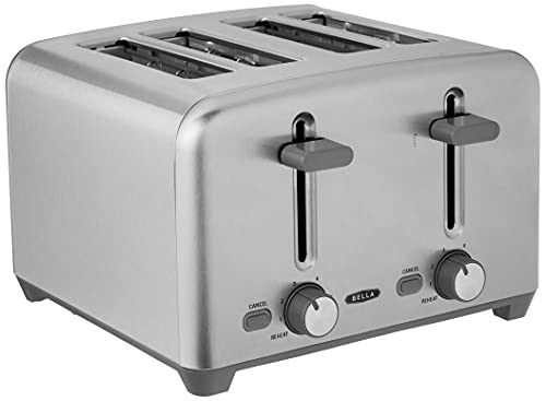 BELLA 4 Slice Toaster - Wide Slots, Removable Crumb Tray