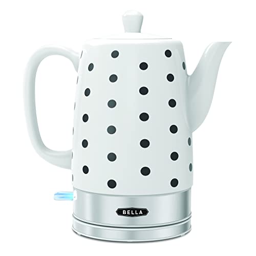 BELLA Ceramic Electric Kettle & Tea Pot, 1.5L, Polka Dot