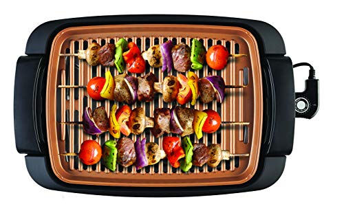 BELLA Electric Griddle with Warming Tray - Smokeless Indoor Grill, Nonstick  Surface, Adjustable Temperature & Cool-touch Handles, 10 x 18, Copper/Black