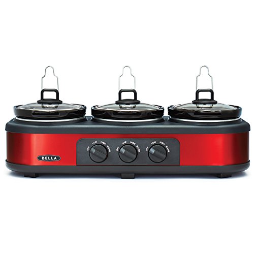 BELLA 4.5 Quart Triple Slow Cooker