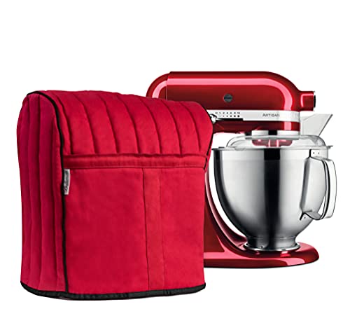 Bellemain Red Kitchen Aid Mixer Dust Cover with Pockets - Fits All Models