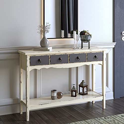 BELLEZE Hand Painted Console Storage Table