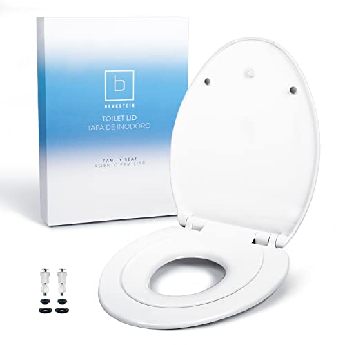 Benkstein Elongated Toilet Seat with Toddler Seat Built In