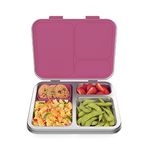  3-in-1 Stainless Steel Bento Box For Adults with Snack Pod -  Holds 6 Cups of Food, 100% Crack-Resistant, Secure Locks, Eco-friendly Metal  Lunch box Container: Home & Kitchen