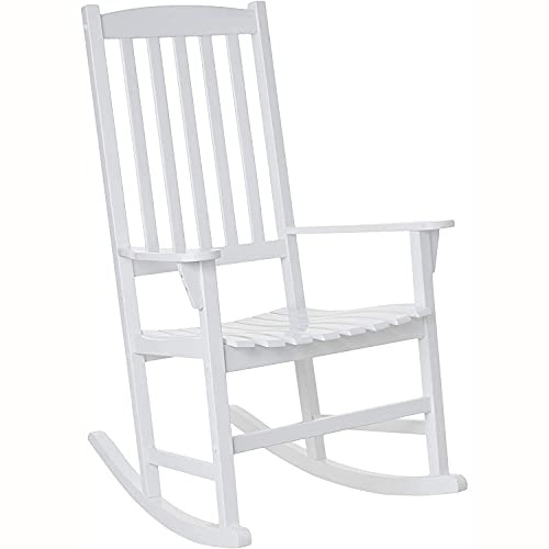 Bentley High Back Wooden Front Porch Rocking Chair