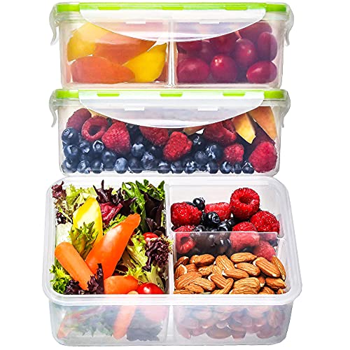 Bento Box Lunch Box Meal Prep Containers - 3 Compartments