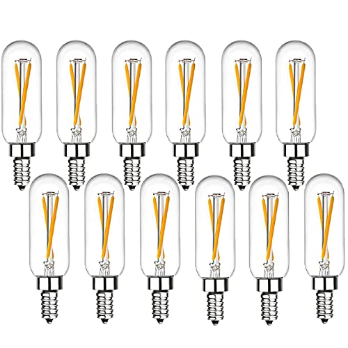 Vintage 2W E12 LED Filament Edison Chandelier Bulbs 12 Pack