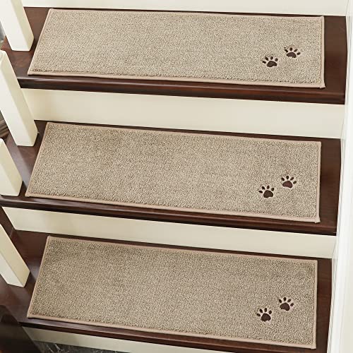 BEQHAUSE Stair-Treads-for-Wooden-Steps-Non-Slip Carpet Stair Treads
