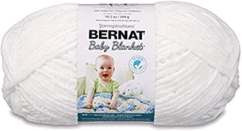 Bernat Baby Blanket White Yarn - 10.5oz - #6 Super Bulky - 220 Yards