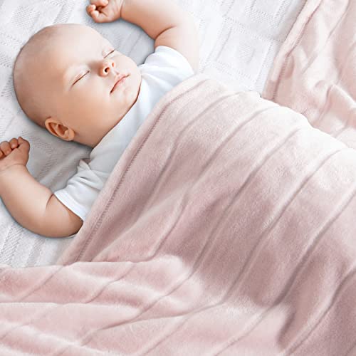 Soft Pink Baby Blanket Swaddle by Bertte, 33''x 43''